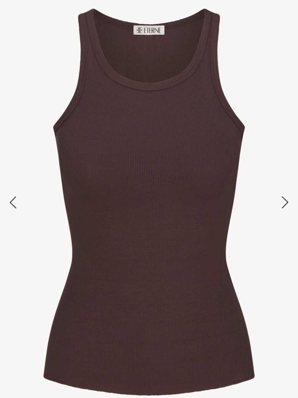 Eterne high neck fitted tank butter rib size M